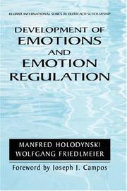 Development of emotions and emotion regulation by Manfred Holodynski, Wolfgang Friedlmeier