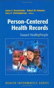 Cover of: Person-Centered Health Records: Toward HealthePeople (Health Informatics)