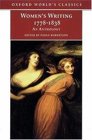 Cover of: Women's Writing 1778-1838: An Anthology (Oxford World's Classics)