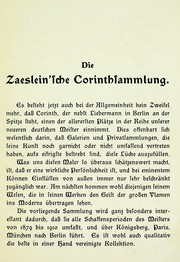 Cover of: Originalgemälde von Lovis Corinth: Sammlung im Besitze von Ernst Zaeslein Berlin-Grunewald, Wernerstr. 15, umfassend alle Schaffensperioden Königsberg, Paris, München, Berlin 1879-1910