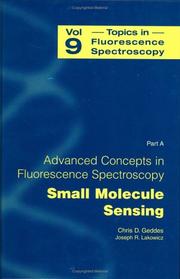 Cover of: Advanced Concepts in Fluorescence Sensing: Part A by 