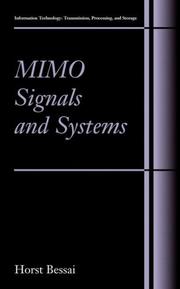 Cover of: MIMO signals and systems by Horst J. Bessai