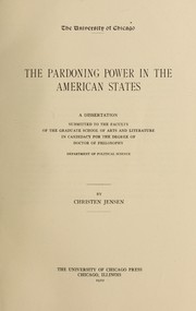 Cover of: The pardoning power in the American states