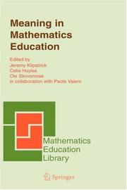 Cover of: Meaning in Mathematics Education (Mathematics Education Library)