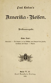 Cover of: Paul Lindau's Amerika-Reisen: Volksausgabe
