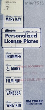 Cover of: Personalized license plates