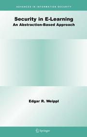 Cover of: Security in E-Learning (Advances in Information Security) by Edgar R. Weippl