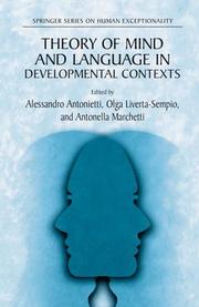 Cover of: Theory of Mind and Language in Developmental Contexts (The Springer Series on Human Exceptionality)
