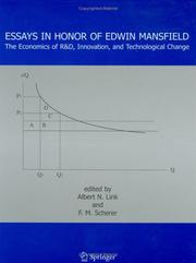 Cover of: Essays in Honor of Edwin Mansfield: The Economics of R&D, Innovation, and Technological Change
