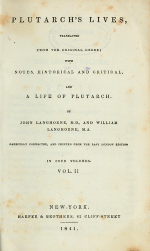Plutarch's lives by Plutarch