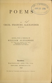 Cover of: Poems by Cecil Frances Alexander