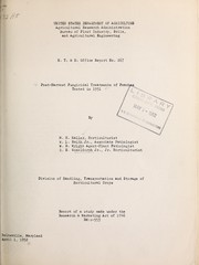 Cover of: Post-harvest fungicidal treatments of peaches tested in 1951
