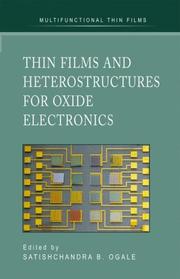 Cover of: Thin Films and Heterostructures for Oxide Electronics (Multifunctional Thin Film Series)