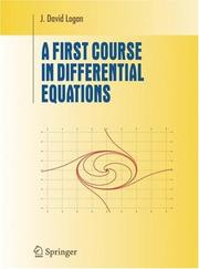 Cover of: A First Course in Differential Equations (Undergraduate Texts in Mathematics) by J. David Logan