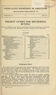 Cover of: Present guides for household buying