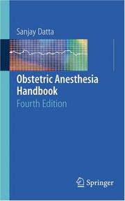 Cover of: Obstetric Anesthesia Handbook by Sanjay Datta