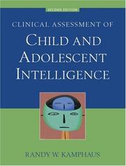 Cover of: Clinical assessment of child and adolescent intelligence.