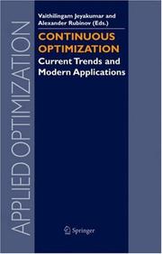 Cover of: Continuous Optimization by Vaithilingam Jeyakumar