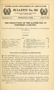 Cover of: The production of the Easter lily in northern climates