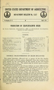 Cover of: Production of grape-hyacinth bulbs by David Griffiths
