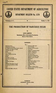 Cover of: The production of narcissus bulbs by David Griffiths