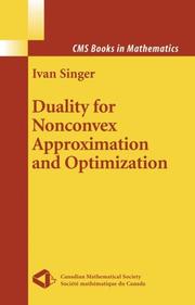 Cover of: Duality in nonconvex approximation and optimization