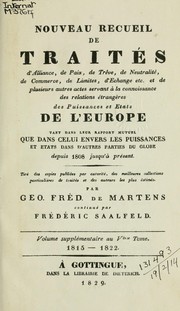Cover of: [Recueil de traités]: Nouveau recueil de tra traités ... depuis 1808
