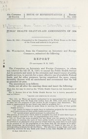 Cover of: Public health grant-in-aid amendments of 1954