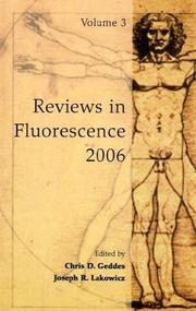 Cover of: Reviews in Fluorescence / Annual volumes 2006 (Reviews in Fluorescence) (Reviews in Fluorescence) by 