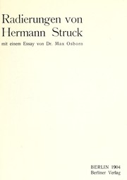 Cover of: Radierungen von Hermann Struck: mit einem Essay von Max Osborn