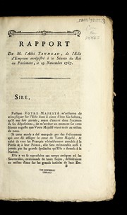 Rapport de M. l'abbe  Tandeau, de l'e dit d'emprunt enregistre  a   la se ance du roi au Parlement le 19 novembre 1787 by Franc ʹois-Bruno Tandeau