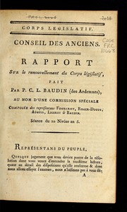 Cover of: Rapport sur le renouvellement du Corps législatif by Baudin