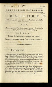 Cover of: Rapport sur les dépenses autorisées par Beaulieu, ex ministre des contributions, fait, au nom du Comité de l'examen des comptes, le 24 octobre 1792, l'an premier de la République