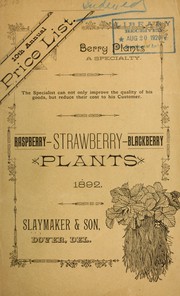 Cover of: Raspberry-strawberry-blackberry plants: 1892