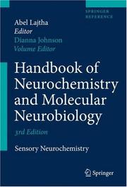 Cover of: Handbook of Neurochemistry and Molecular Neurobiology: Sensory Neurochemistry (Springer Reference)