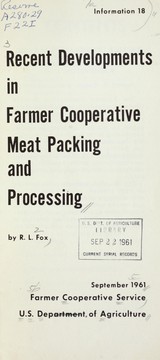 Cover of: Recent developments in farmer cooperative meat packing and processing