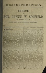 Cover of: Reconstruction: Speech ... in the House of Representatives, April 28, 1866