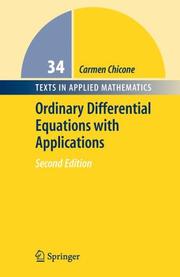Cover of: Ordinary Differential Equations with Applications (Texts in Applied Mathematics) by Carmen Chicone