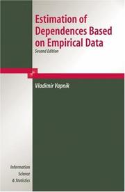Cover of: Estimation of Dependences Based on Empirical Data | Vladimir Vapnik