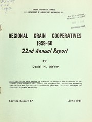 Cover of: Regional grain cooperatives 1959-1960: 22nd annual report