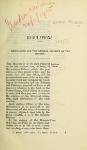 Cover of: Regulations by British Museum