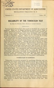 Cover of: Reliability of the tuberculin test
