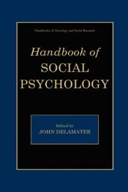 Cover of: Handbook of Social Psychology (Handbooks of Sociology and Social Research) by John Delamater