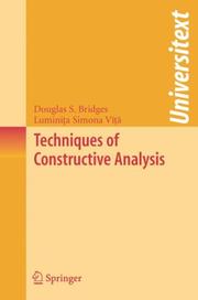 Cover of: Techniques of Constructive Analysis (Universitext)