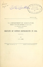 Cover of: Results of cotton experiments in 1911