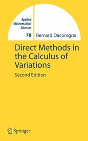 Cover of: Direct Methods in the Calculus of Variations (Applied Mathematical Sciences) by Bernard Dacorogna, Bernard Dacorogna