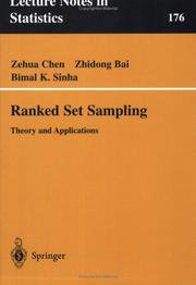 Cover of: Ranked Set Sampling by Zehua Chen, Zhidong Bai, Bimal K. Sinha