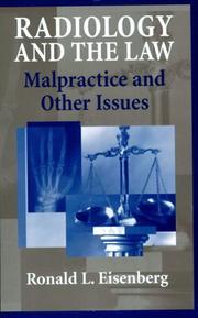 Cover of: Radiology and the law by Ronald L. Eisenberg