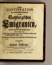 Sechste Continuation der Ausführlichen Nachricht von den saltzburgischen Emigranten, die sich in America niedergelassen haben by Samuel Urlsperger