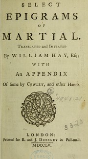 Cover of: Select epigrams of Martial